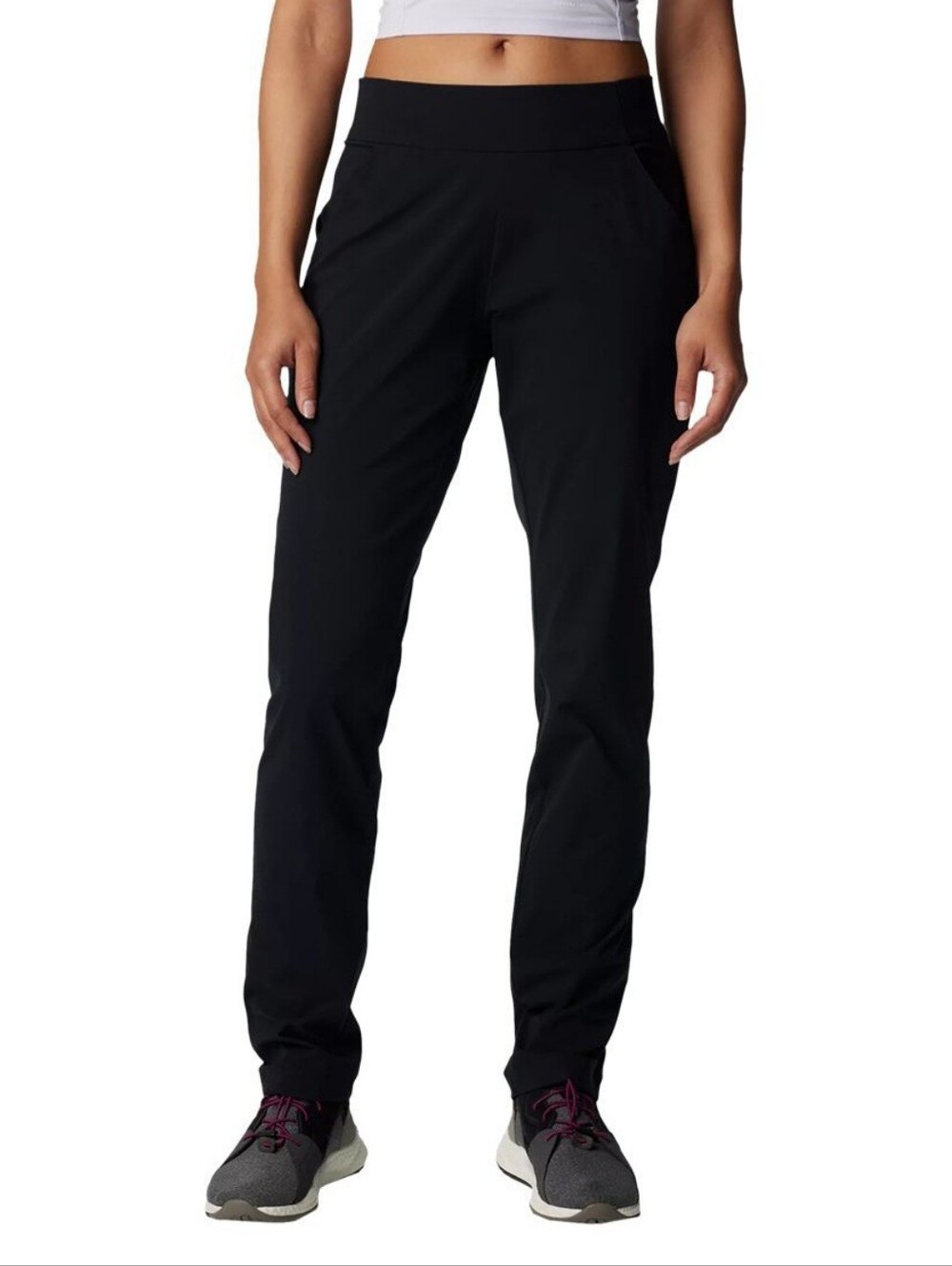 Columbia Women's Anytime Casual Pull On Track Pants Black Medium Pockets Outdoor